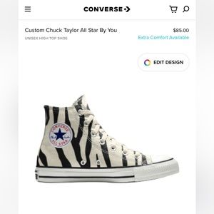 Brand New/Never Worn Zebra Converse.